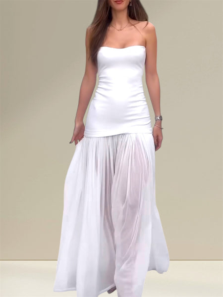 White chiffon dress