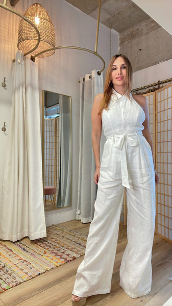 Capri Linen halter Jumpsuit