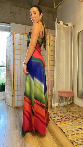 Capri multicolored slip dress