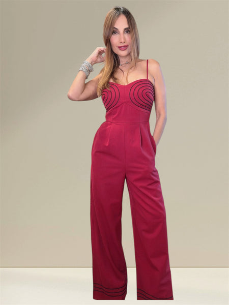 Holiday Burgundy red Jumpsuit