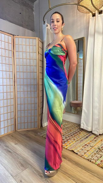 Capri multicolored slip dress