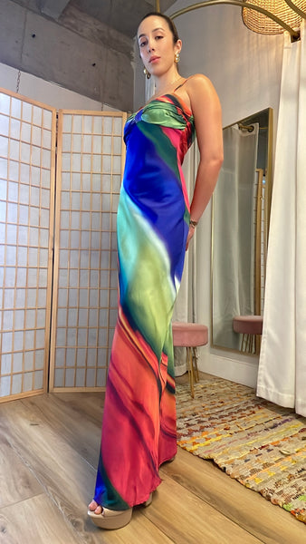 Capri multicolored slip dress