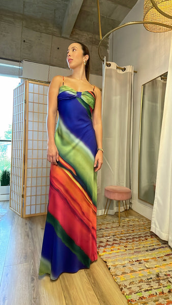 Capri multicolored slip dress