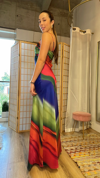 Capri multicolored slip dress