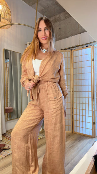 Caramel linen set