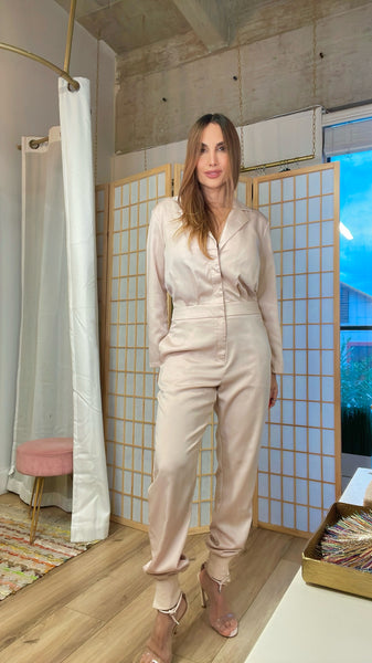 Urbano jumpsuit in oat neutral color