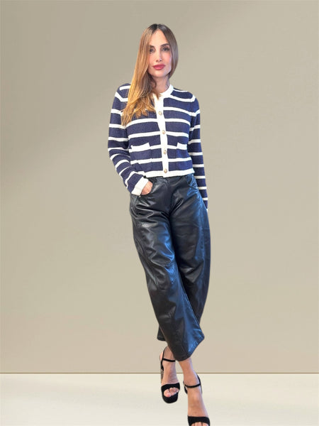 Timeless Navy stripes cardigan with gold buttons