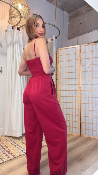 Holiday Burgundy red Jumpsuit