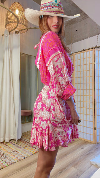 Soft breeze dress in pink print