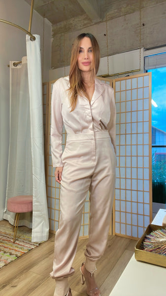 Urbano jumpsuit in oat neutral color