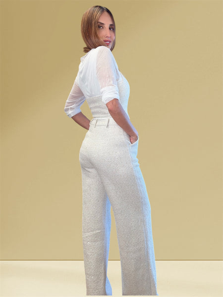 Stunning Drea Oatmeal vest pant set